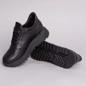 Черные женские кроссовки из кожи флоат s9406-2 00
